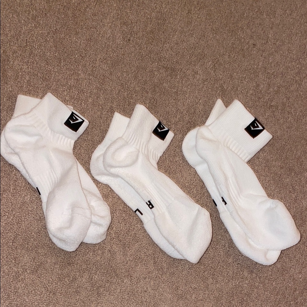 Gymshark White Athletic Socks